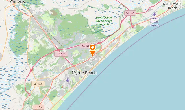 Street map of Myrtle Beach, SC