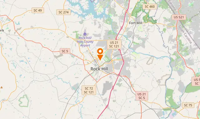 Street map of Rock Hill, SC