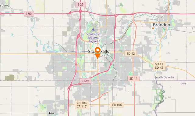 Street map of Sioux Falls, SD