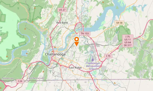 Street map of Chattanooga, TN