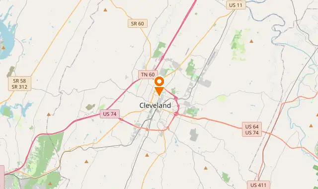 Street map of Cleveland, TN