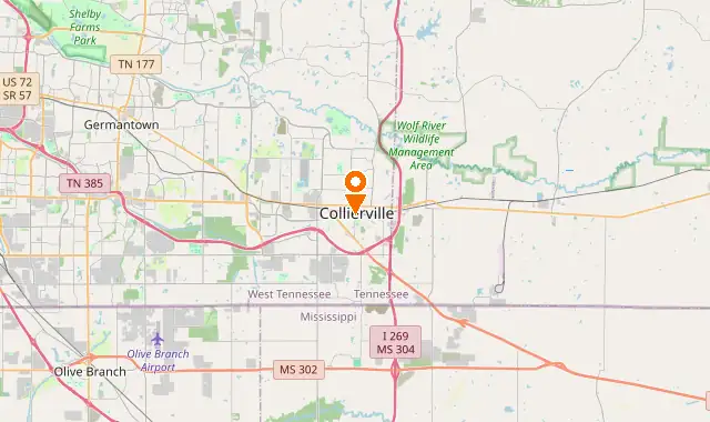 Street map of Collierville, TN