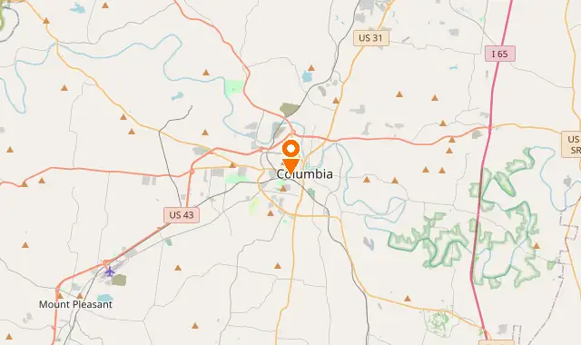 Street map of Columbia, TN