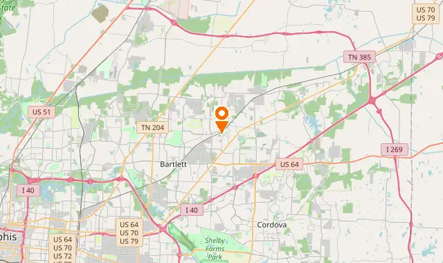 Street map of Ellendale, TN