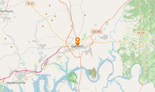 Street map of Gallatin, TN