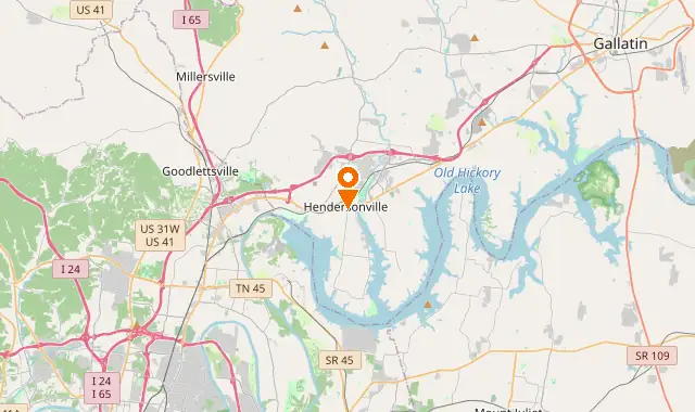 Street map of Hendersonville, TN