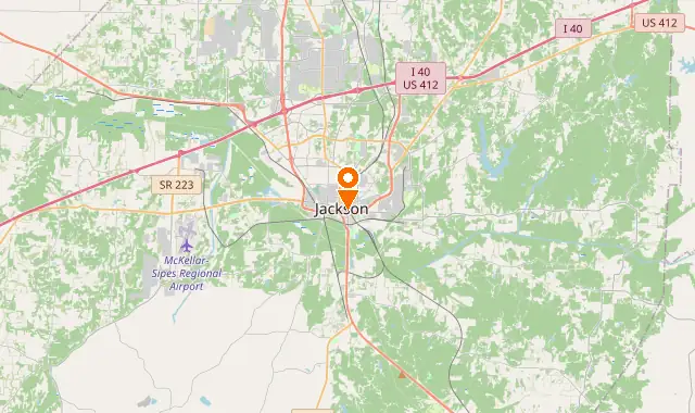 Street map of Jackson, TN