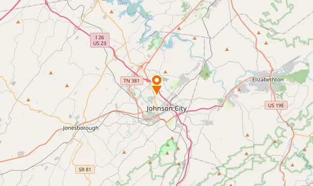 Street map of Johnson City, TN