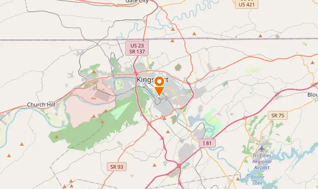 Street map of Kingsport, TN