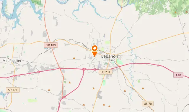 Street map of Lebanon, TN