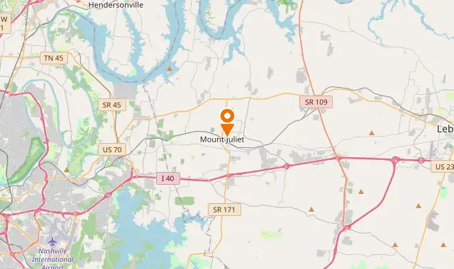 Street map of Mount Juliet, TN