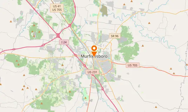 Street map of Murfreesboro, TN