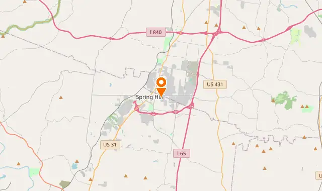 Street map of Spring Hill, TN