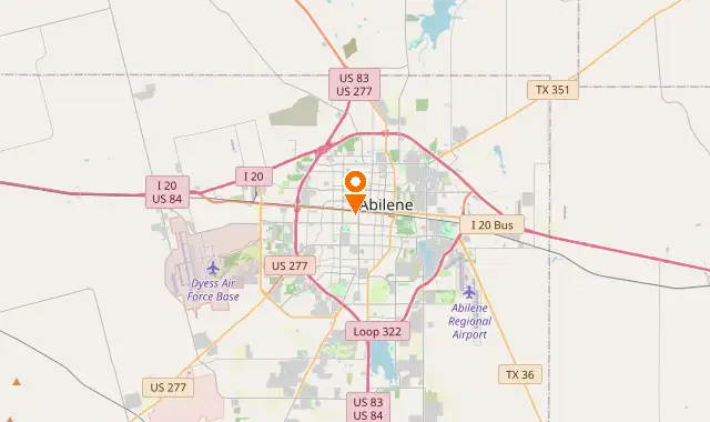 Street map of Abilene, TX