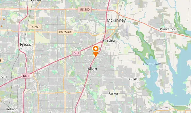 Street map of Allen, TX