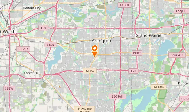 Street map of Arlington, TX