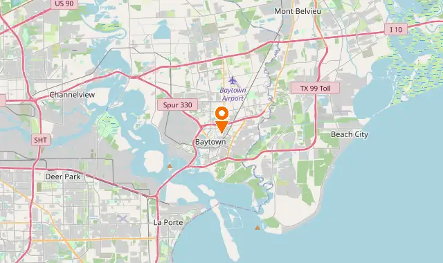 Street map of Baytown, TX