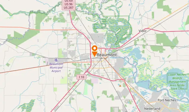 Street map of Beaumont, TX