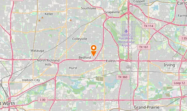 Street map of Bedford, TX
