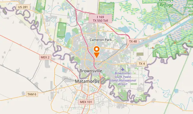 Street map of Brownsville, TX
