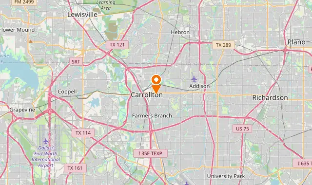 Street map of Carrollton, TX