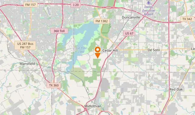Street map of Cedar Hill, TX