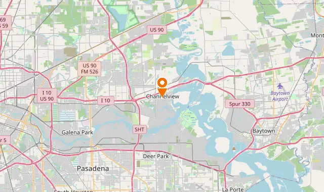 Street map of Channelview, TX