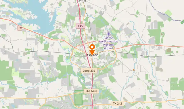 Street map of Conroe, TX