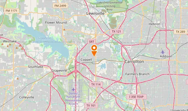 Street map of Coppell, TX