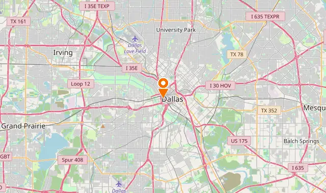 Street map of Dallas, TX