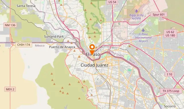 Street map of El Paso, TX