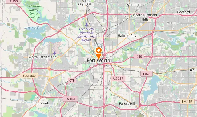 Street map of Fort Worth, TX