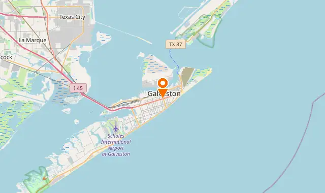 Street map of Galveston, TX