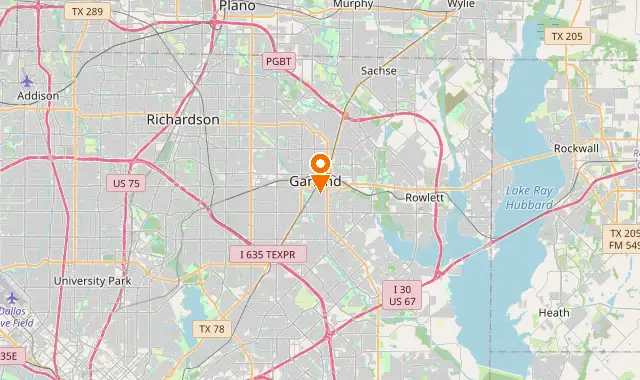 Street map of Garland, TX