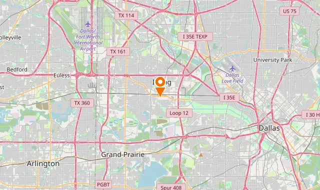 Street map of Irving, TX