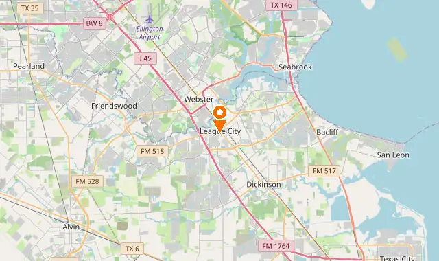 Street map of League City, TX