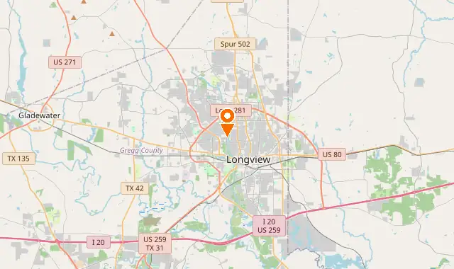 Street map of Longview, TX