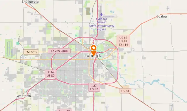 Street map of Lubbock, TX