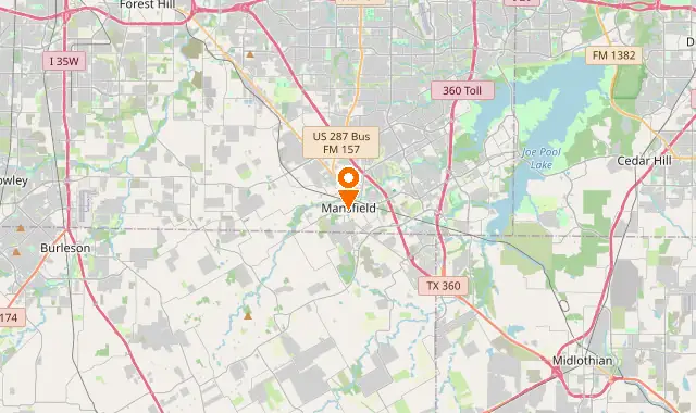 Street map of Mansfield, TX