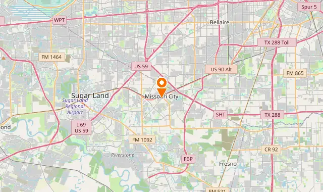 Street map of Missouri City, TX