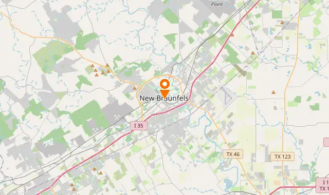 Street map of New Braunfels, TX