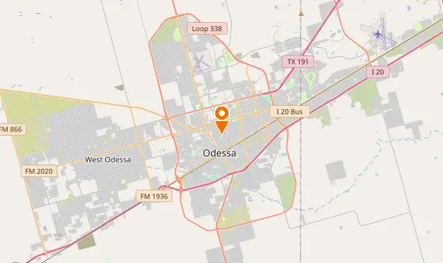 Street map of Odessa, TX