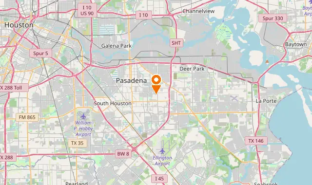 Street map of Pasadena, TX