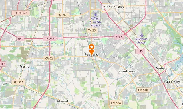 Street map of Pearland, TX