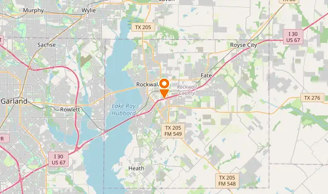 Street map of Rockwall, TX