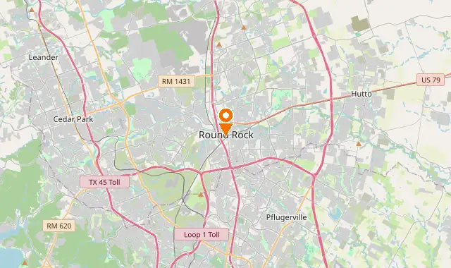 Street map of Round Rock, TX