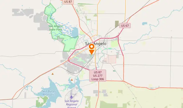 Street map of San Angelo, TX