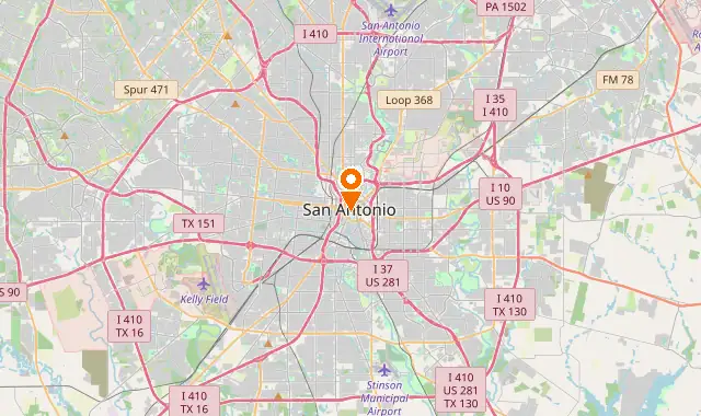 Street map of San Antonio, TX