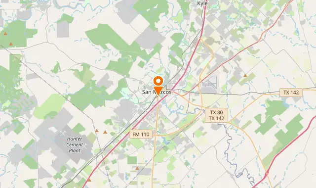Street map of San Marcos, TX