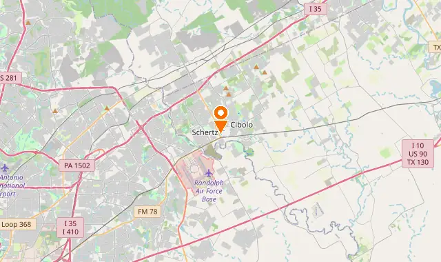 Street map of Schertz, TX